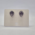 he Amethyst Dewdrop Studs, Royal Violet Halo Teardrops, Lavender Velvet Pear Studs