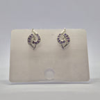 Cosmic Orchid Swirl Earrings, Violet Vine Studs, Amethyst Wave Earrings