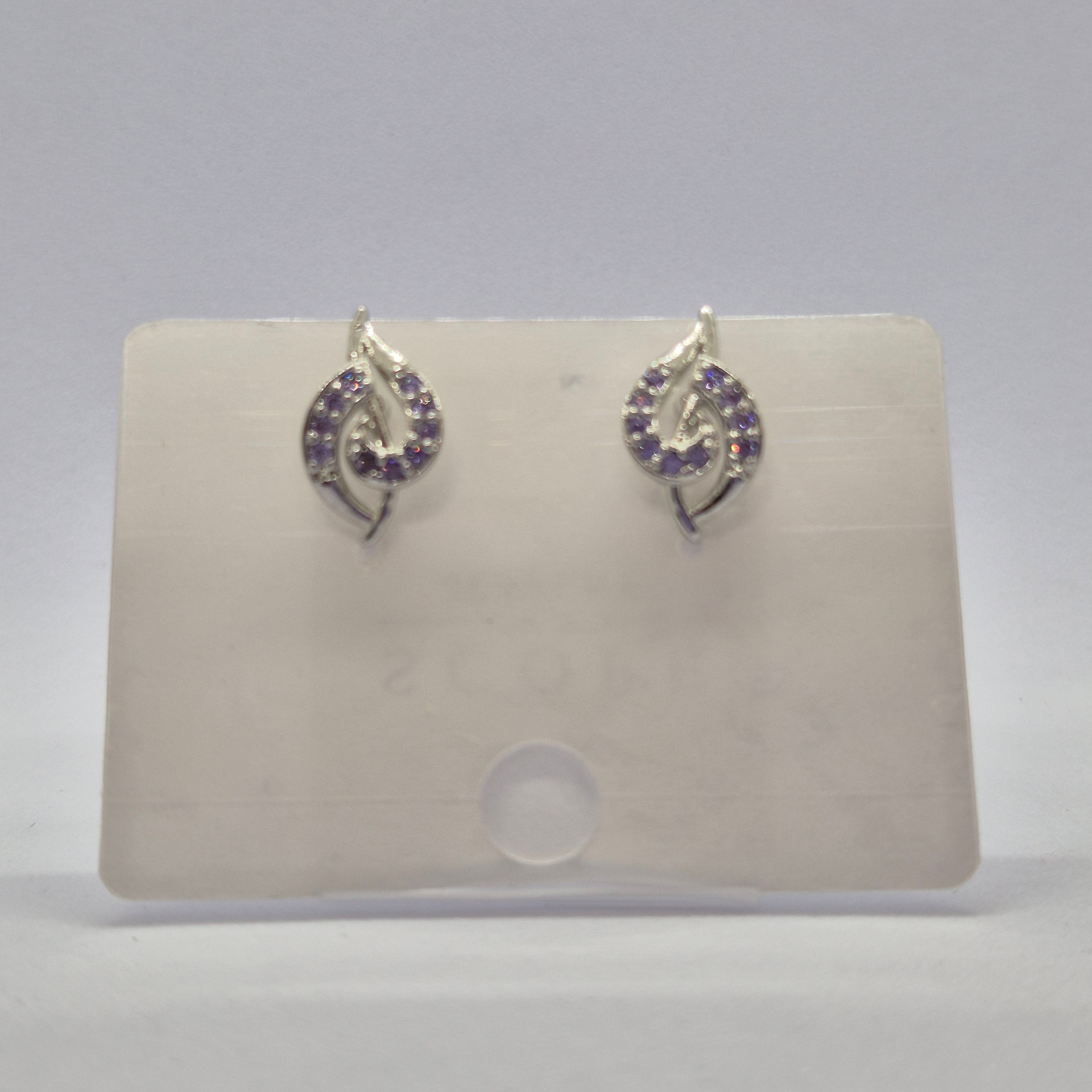 Cosmic Orchid Swirl Earrings, Violet Vine Studs, Amethyst Wave Earrings