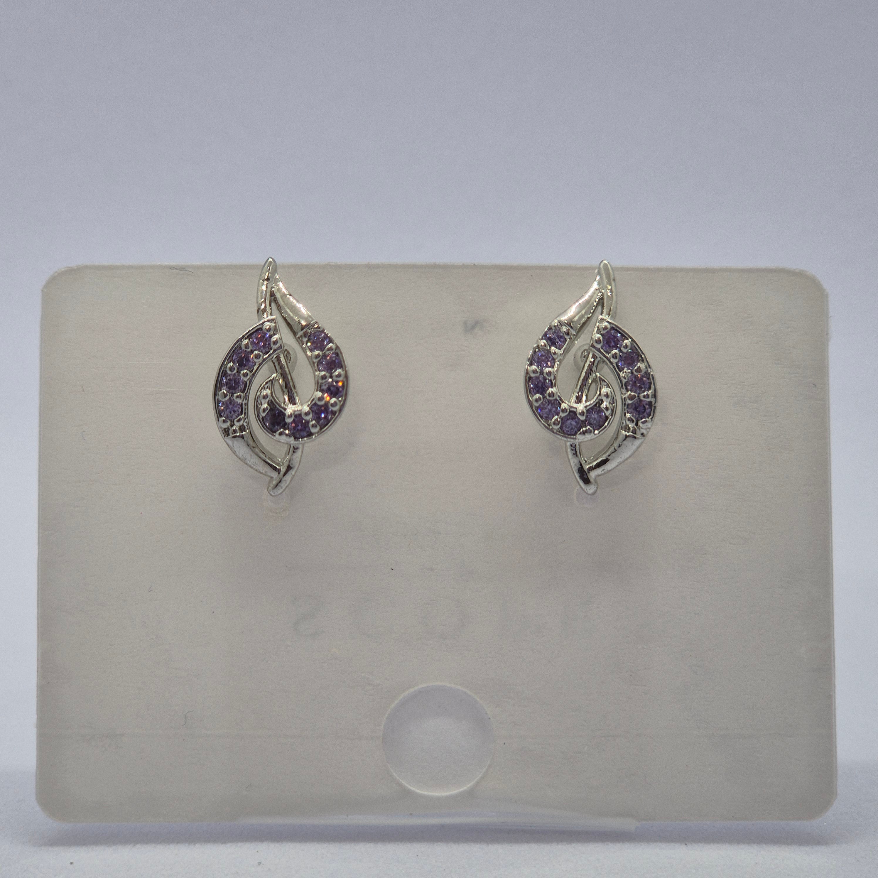 Cosmic Orchid Swirl Earrings, Violet Vine Studs, Amethyst Wave Earrings