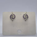 Cosmic Orchid Swirl Earrings, Violet Vine Studs, Amethyst Wave Earrings