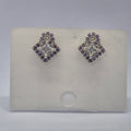 The Royal Rhombus Studs, Violet Crown Diamond Earrings