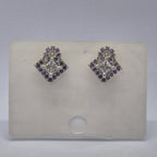 The Royal Rhombus Studs, Violet Crown Diamond Earrings