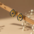 The Sapphire Raindrop Studs, Midnight Halo Teardrops