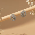 Sparkling Crystal Swirl Silver Stud Earrings