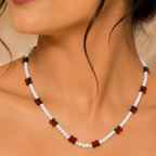 Handmade Cherry Blossom Beaded Necklace