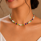 Handmade Candy Pearl Pop Beaded Choker Necklace
