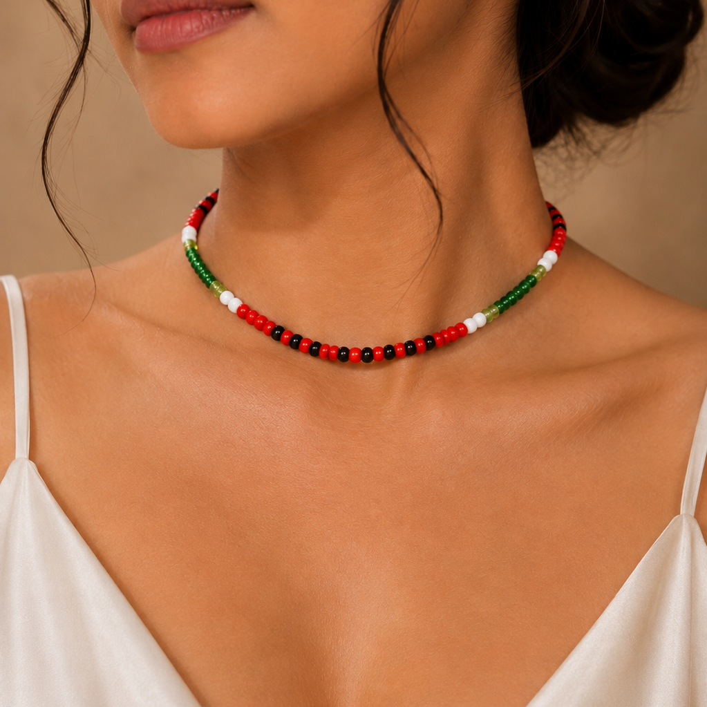 Classic Handmade Seed Bead Choker Necklace