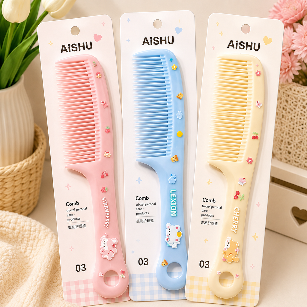 Pastel Charm Comb for Everyday Hair Styling