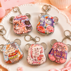 Cute Cat Keychain Compact Mirror