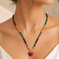 Handmade Radiant Heritage Heart Crystal Fashion Necklace