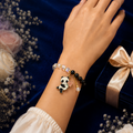 Handmade Cute Panda Charm Pearl Beaded Bracelet