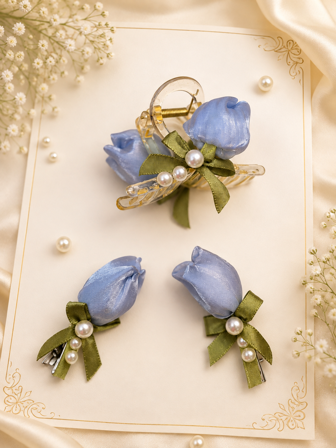 Pearl Bloom Acrylic Hair Claw Clip