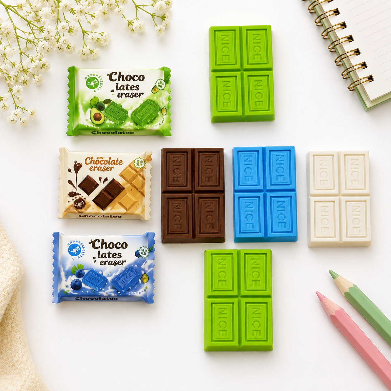 Choco Delight Dessert Bar Eraser Collection(Any 1)