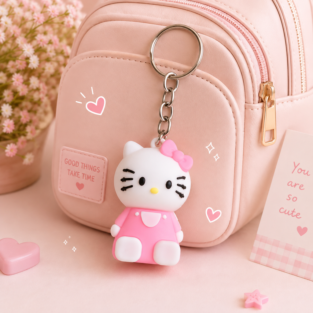 Sweet Kitty Silicone medium size Keychain/Bag Charm