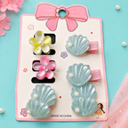 Pearl Shell And Flower Charm Set