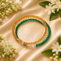 Tricolour Crystal Elegance layered Bangle