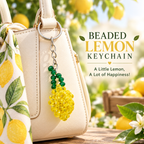 Handmade Beaded Lemon Keychain