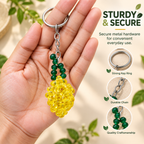 Handmade Beaded Lemon Keychain