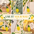 Handmade Beaded Lemon Keychain