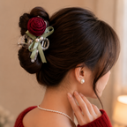 Twin Rose Elegance Hair Clip(Multicolor)