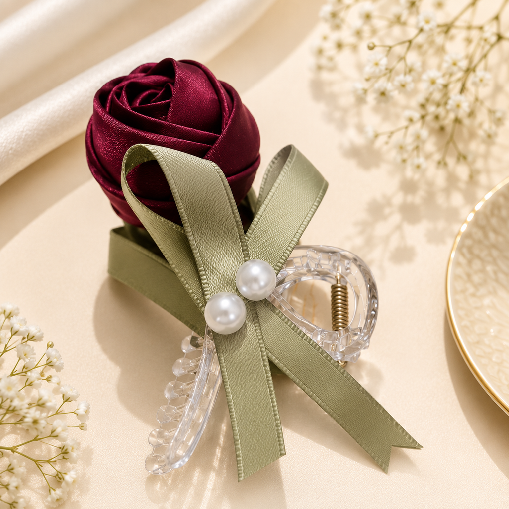 Twin Rose Elegance Hair Clip(Multicolor)