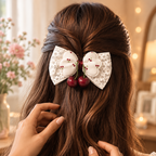 Large size Cherry Bow Hair Clip Charm
