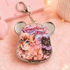 Cute Cat Keychain Compact Mirror