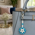 Handcrafted Floral Beaded Bag Charm Keychain