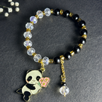 Handmade Cute Panda Charm Pearl Beaded Bracelet