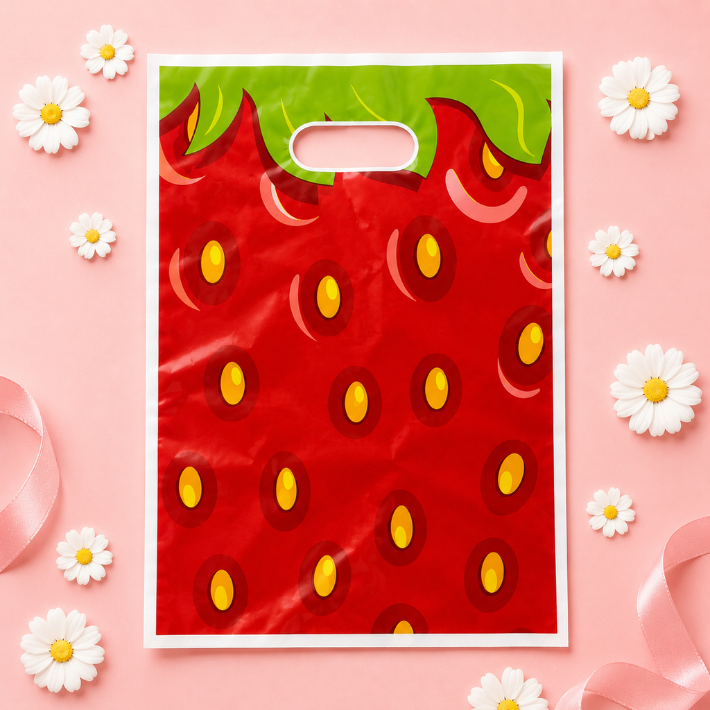 Sweet Strawberry Splash Gift Bag Design