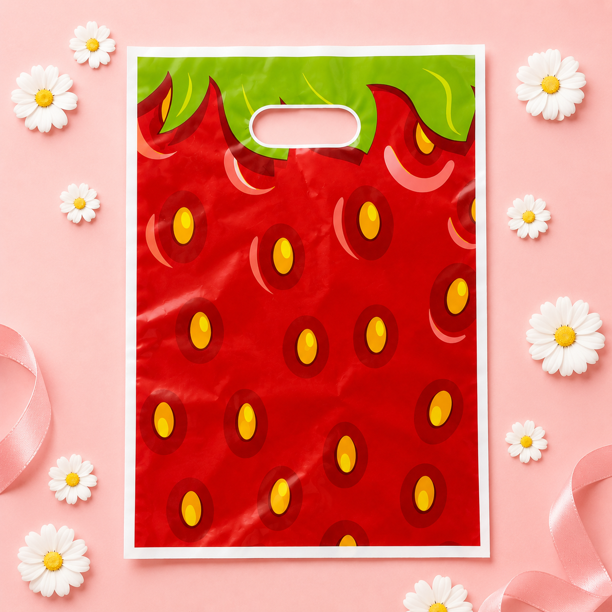 Sweet Strawberry Splash Gift Bag Design
