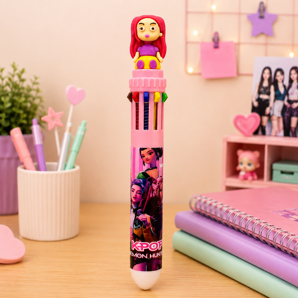 K-POP 10-in-1 Multi-Color Retractable Ballpoint Pens