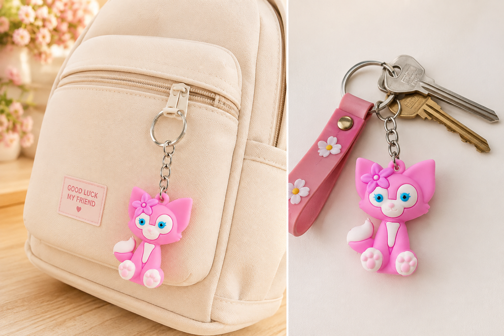 Cute Cartoon Animal Silicone Keychain small size