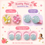 Pearl Shell And Flower Charm Set