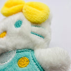 Cute Mini Cartoon Cat Plush Toy with Yellow Bow