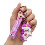 Cute Unicorn Keychain with Wrist Strap