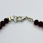 Handmade Burgundy Heart Pendant Beaded Necklace