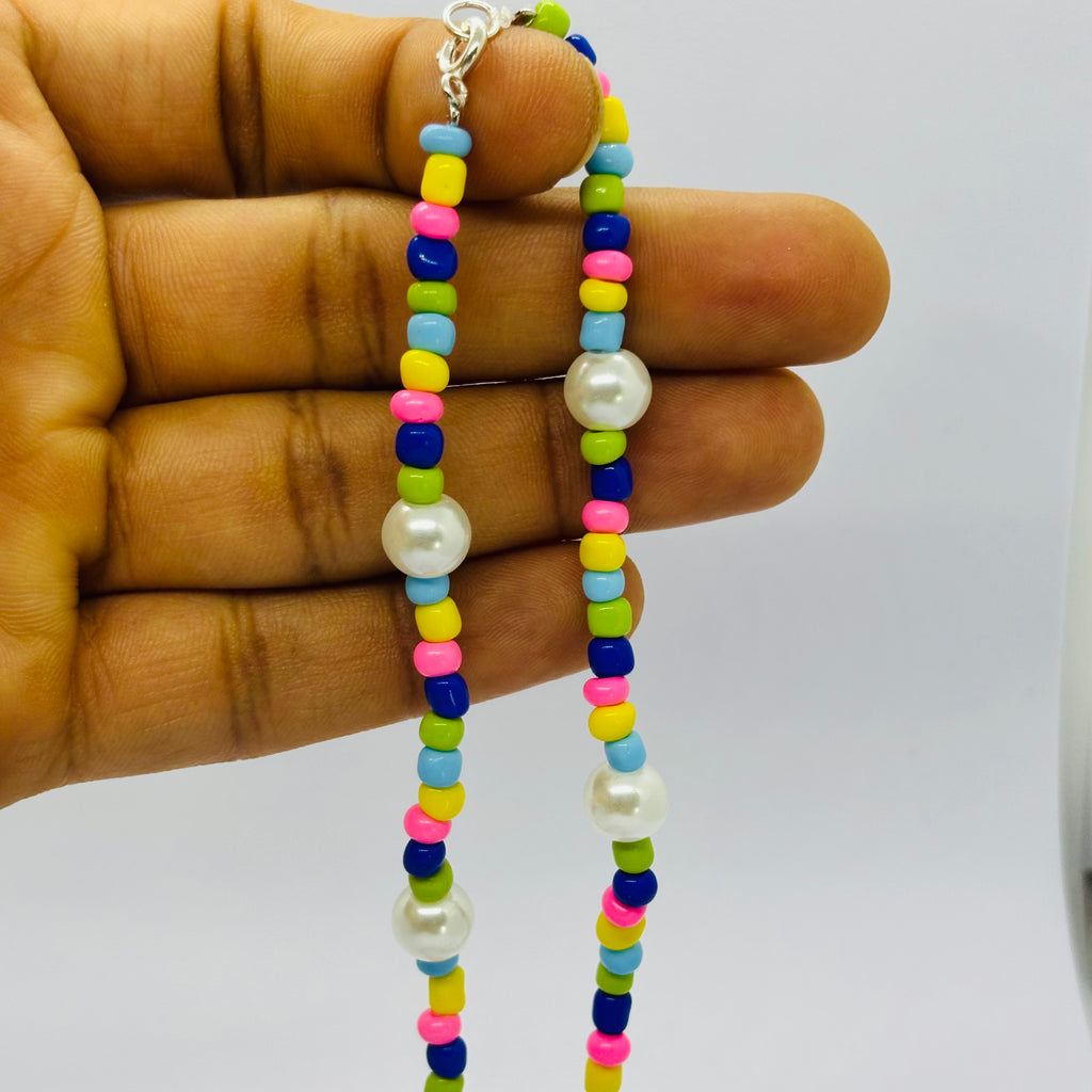 Handmade Candy Pearl Pop Beaded Choker Necklace