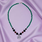 Handmade Green Beaded Tree of Life Pendant Necklace