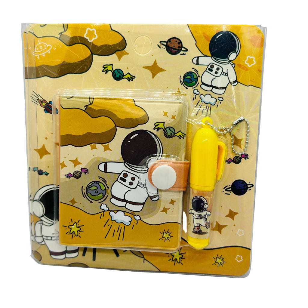 Cute Astronaut Mini Diary Notebook and Pen Set (Any 1 color)