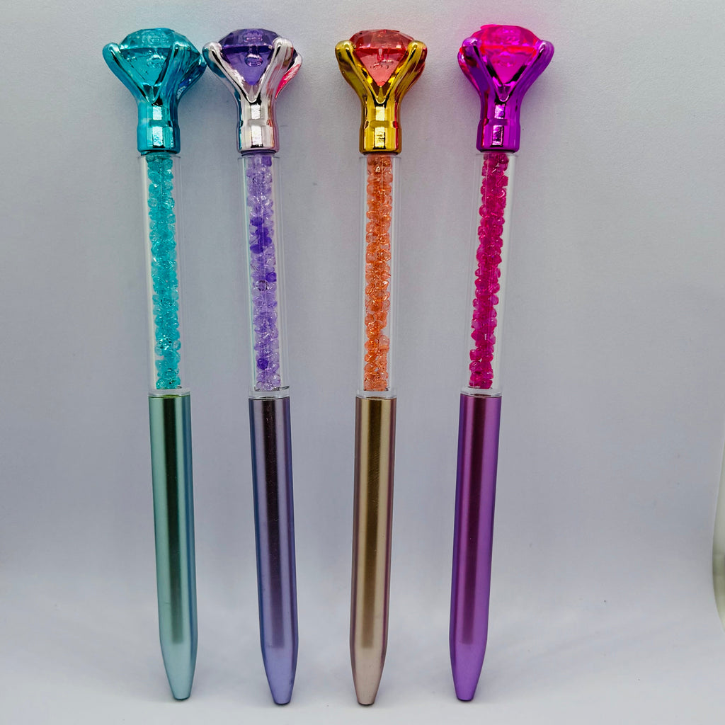 Luxury Diamond Top Crystal Gel Pen (Any 1 Color) (Blue Ink)