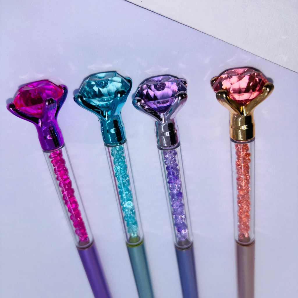 Luxury Diamond Top Crystal Gel Pen (Any 1 Color) (Blue Ink)