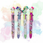 Cute Cartoon 6-in-1 Multi-Color Retractable Ballpoint Pens (Any 1)