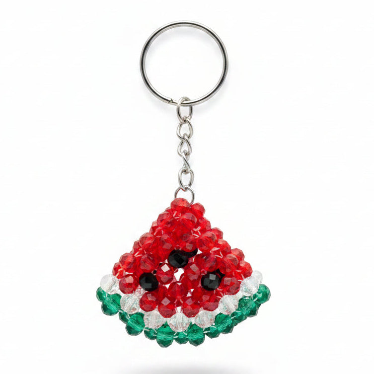 Handmade Watermelon Beaded Keychain |