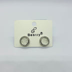 Elegant Round Mother of Pearl Style Stud Earrings