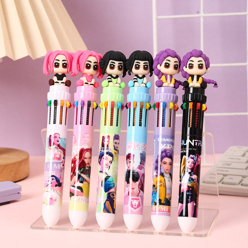K-POP 10-in-1 Multi-Color Retractable Ballpoint Pens