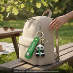 Cute Panda Cartoon Keychain with Premium Silicone