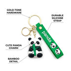 Cute Panda Cartoon Keychain with Premium Silicone