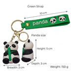 Cute Panda Cartoon Keychain with Premium Silicone